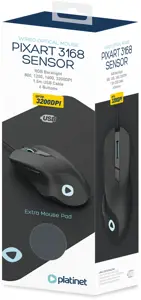 Platinet pelė PMOM010 + pelės kilimėlis, juoda (45571)