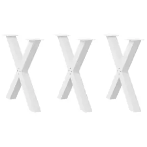 Valgomojo stalo kojos, 3 vnt., baltos, 80x(72-73) cm, plienas, X formos