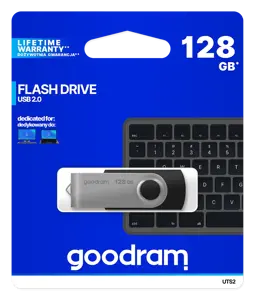 "Goodram UTS2", 128 GB, A tipo USB, 2.0, 20 MB/s, pasukamas, juodas