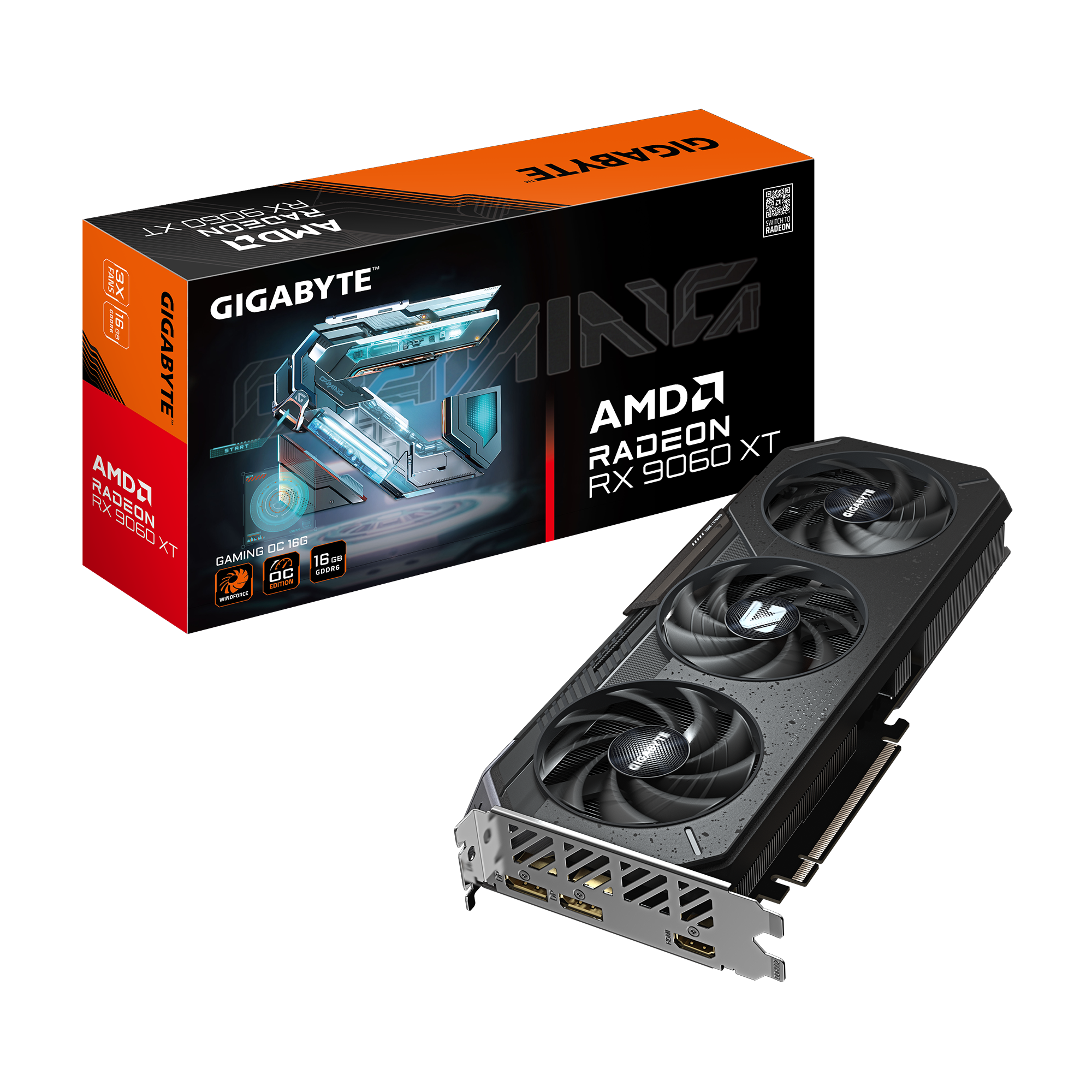 Vaizdo plokštė GIGABYTE Radeon RX 9060 XT 16 GB, GDDR6, GV-R9060XTGAMING OC-16GD