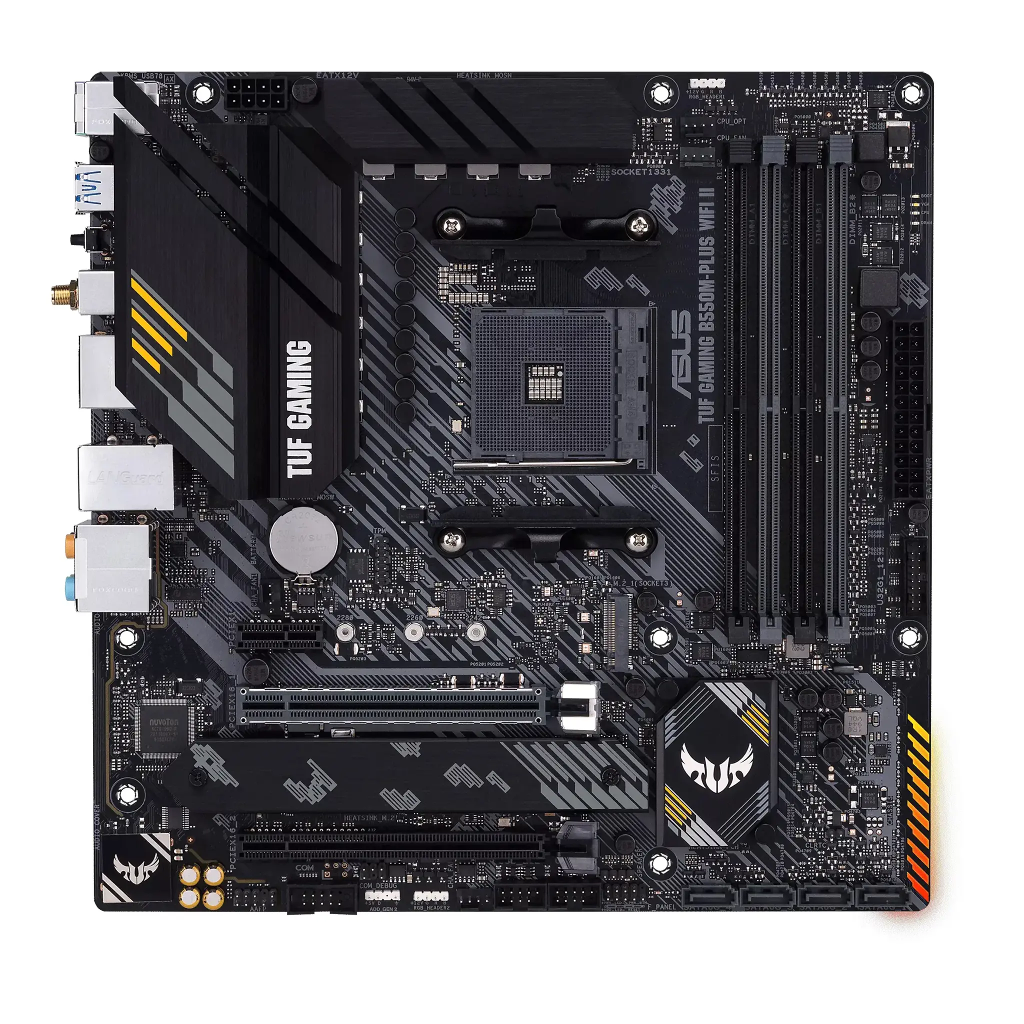 ASUS TUF GAMING B550M-PLUS WIFI II, AMD, "Socket AM4", "AMD Ryzen™ 3", "AMD Ryzen™ 5", "AMD Ryzen™ 7", 3 kartos "AMD Ryzen™ 9", 5 kartos "AMD Ryzen 9", "Socket AM4", DDR4-SDRAM, 128 GB