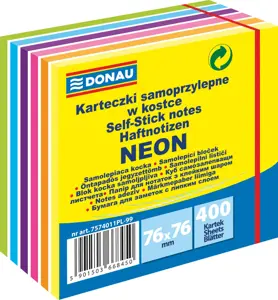 Lipnūs lapeliai 76x76/400, neon-pasteliniai
