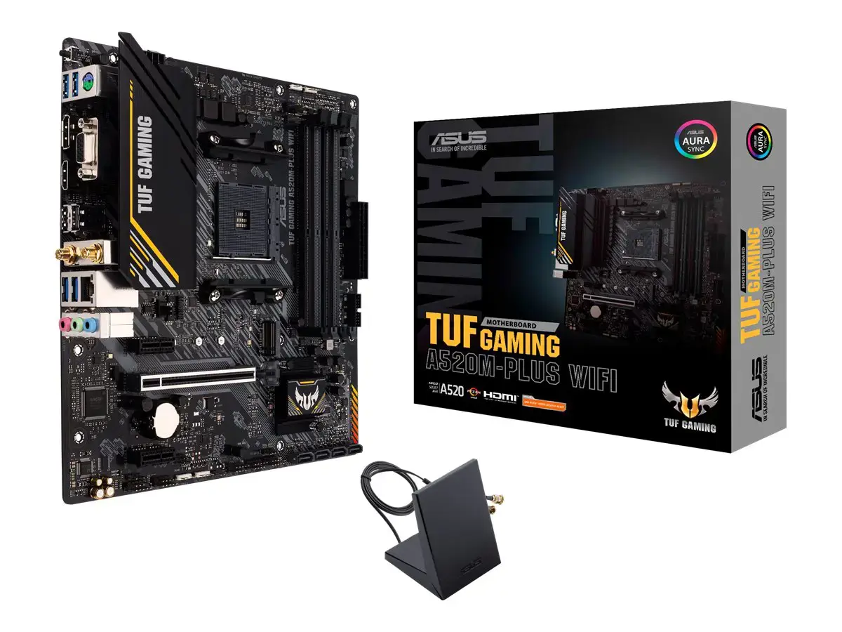ASUS TUF GAMING A520M-PLUS WIFI, AMD, "Socket AM4", "AMD Ryzen™ 3", "AMD Ryzen™ 5", "AMD Ryzen™ 7", 3 kartos "AMD Ryzen™ 9", 5 kartos "AMD Ryzen 9", "Socket AM4", DDR4-SDRAM, 128 GB
