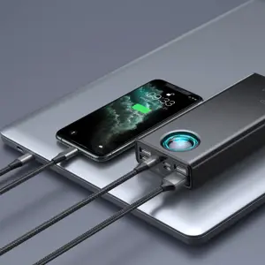 Maitinimo baterija "Baseus Amblight" 30000 mAh, 4xUSB, USB-C, 65W (juoda)