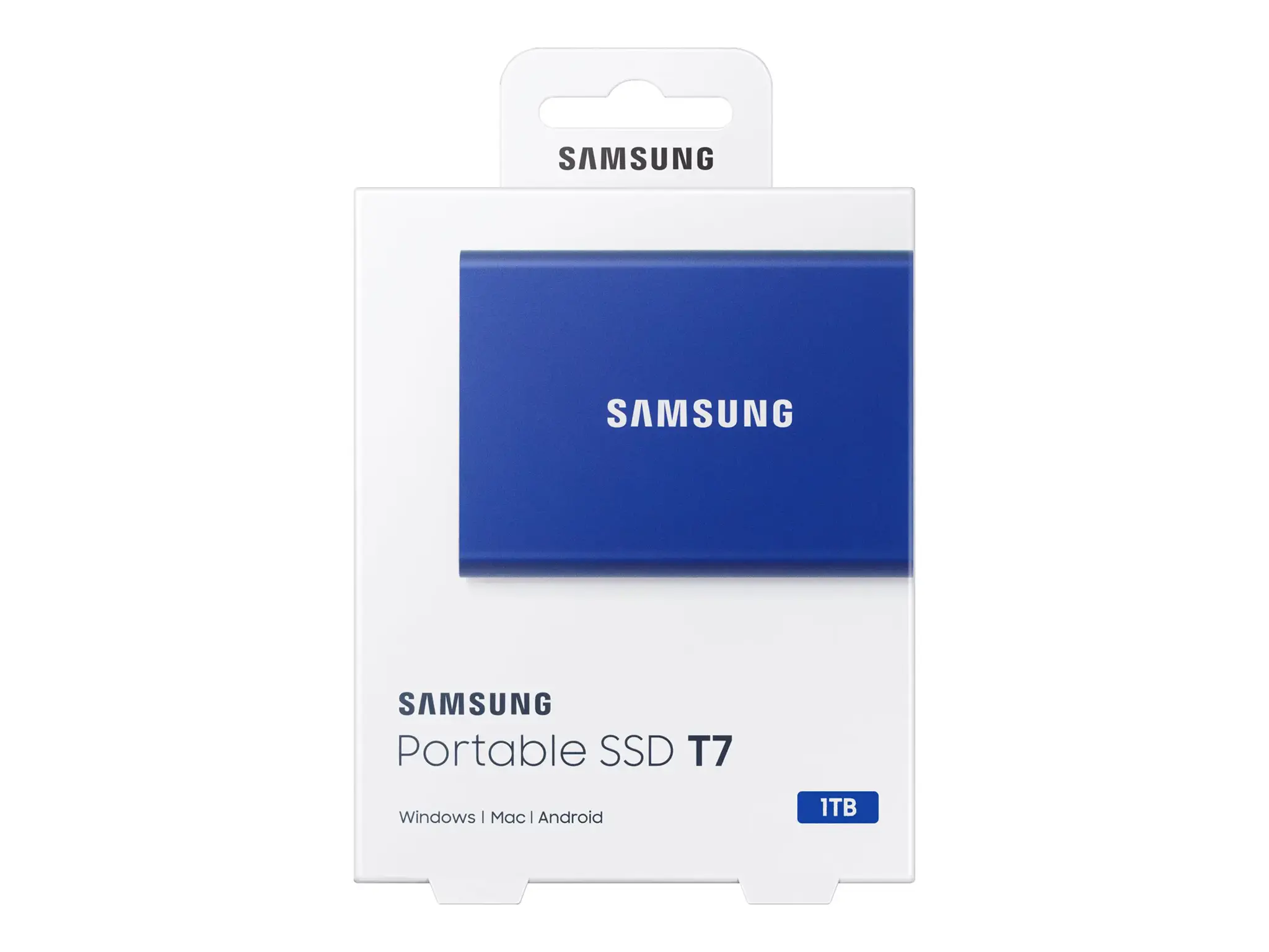 "Samsung" nešiojamasis SSD T7, 1000 GB, C tipo USB, 3.2 Gen 2 (3.1 Gen 2), 1050 MB/s, apsauga nuo slaptažodžio, mėlynas
