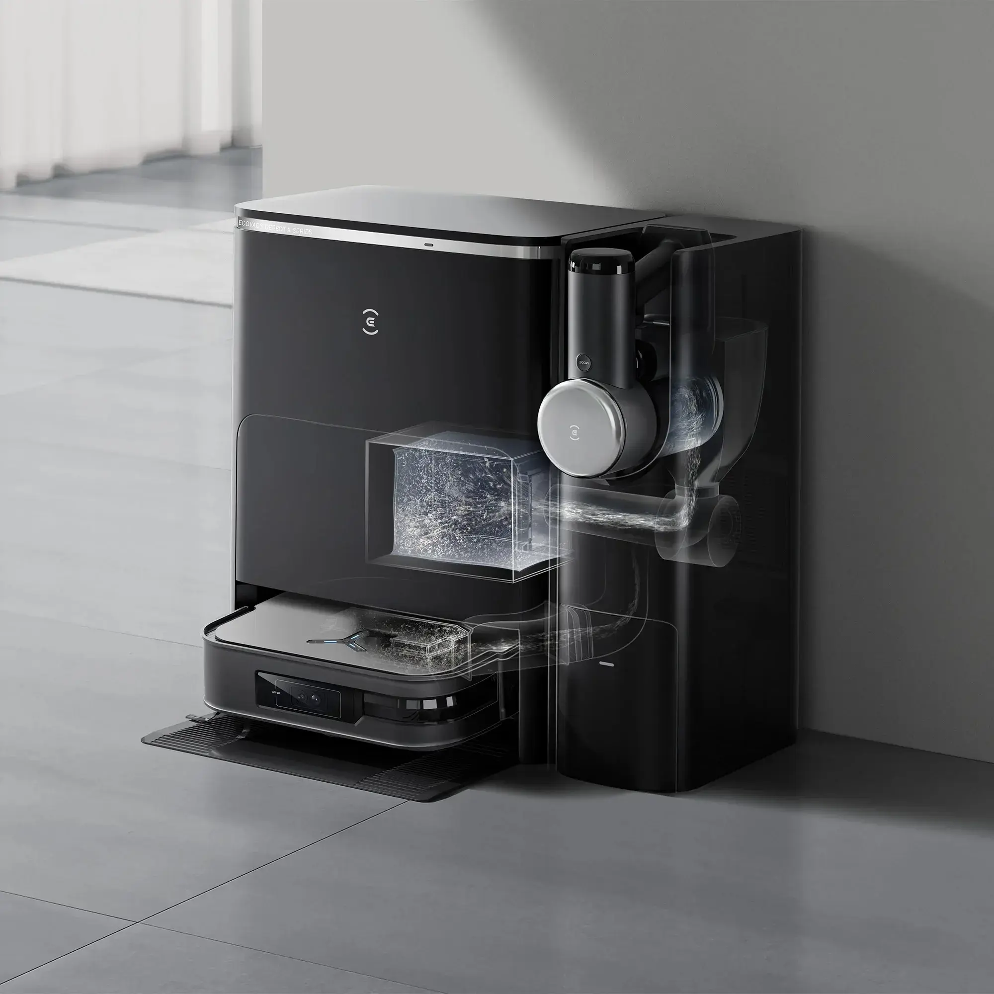 Dulkių siurblys-robotas Ecovacs Deebot X2 Combo, Juoda