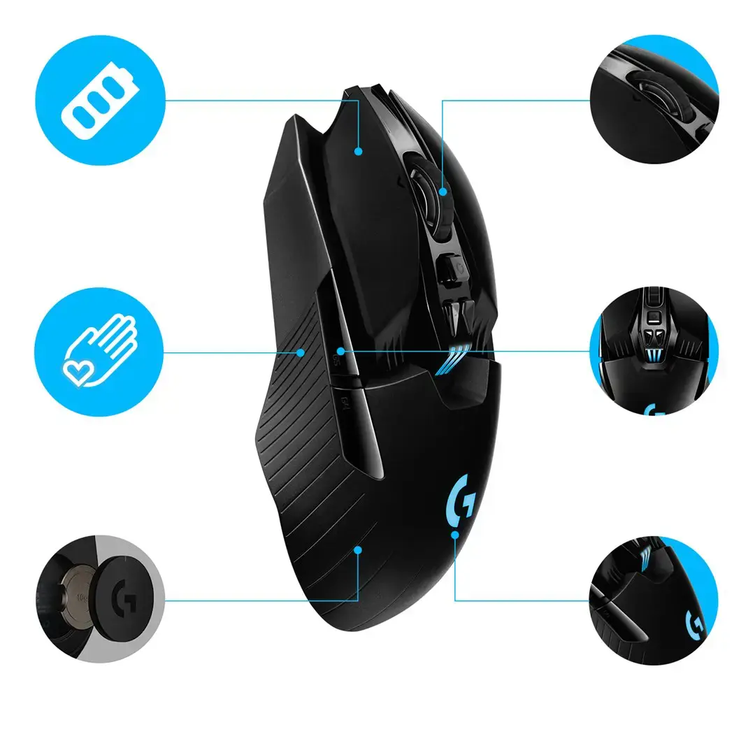 LOGITECH G903 LIGHTSPEED belaidė žaidimų pelė - HERO - BLACK - EER2