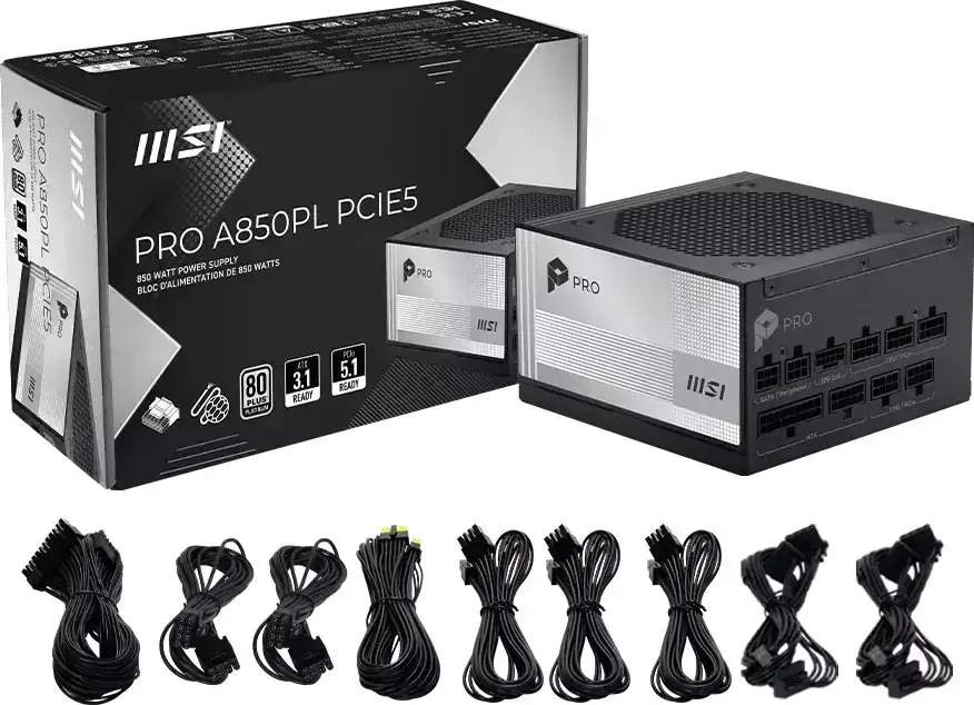 Maitinimo blokas MSI 306-7ZPLY11-HD8, 850 W, 80 PLUS Platinum