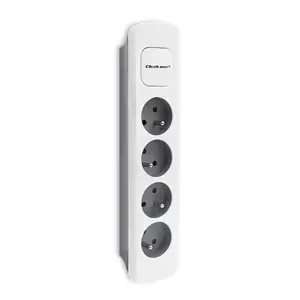 QOLTEC 50295 Maitinimo juosta 4 lizdai 1,8 m Balta pilka