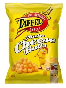 TAFFEL NACHO CHEESE BALLS kukurūzų traškučiai, 110 g