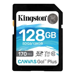 Kingston 128GB SDXC Canvas Go Plus 170R C10 UHS-I U3 V30 EAN: 740617301458