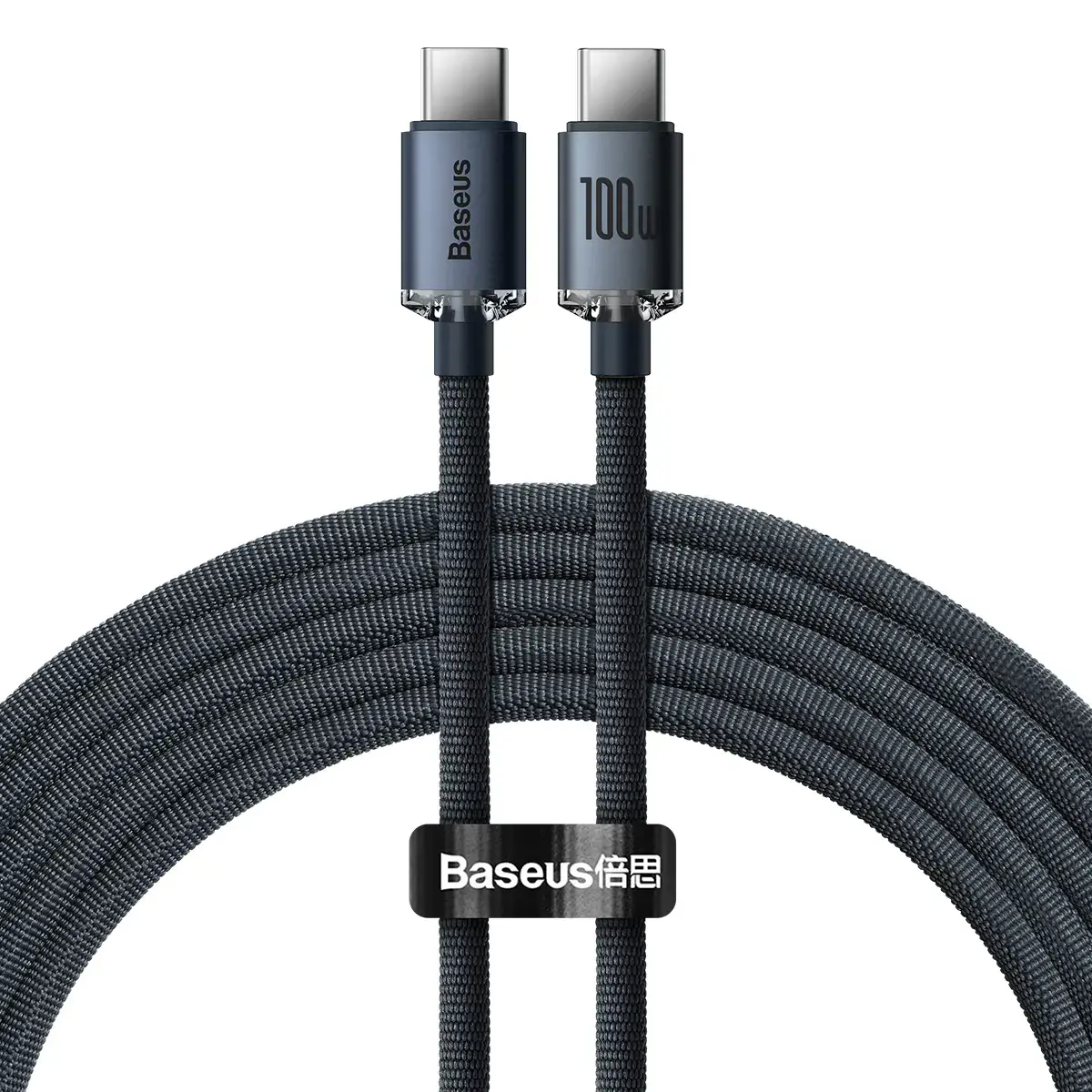 Baseus Crystal Shine Series cable USB cable for fast charging and data transfer USB Type C - USB Type C 100W 2m black (CAJY000701)