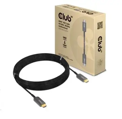 CLUB3D Ultra High Speed HDMI™ Certified AOC Cable 4K120Hz/8K60Hz Unidirectional M/M 10m/32.80ft, 10 m, HDMI Type A (Standard), HDMI Type A (Standard), 48 Gbit/s, Audio Return Channel (ARC), Black