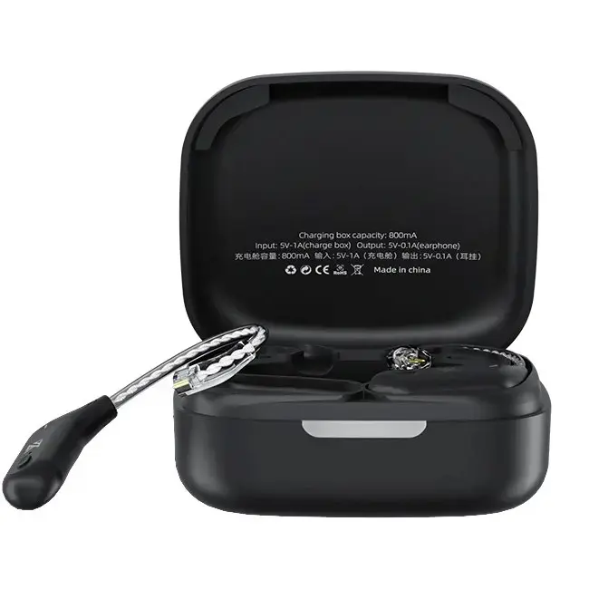 KZ AZ09 black - Replaceable Bluetooth module with ear hook for headphones, black