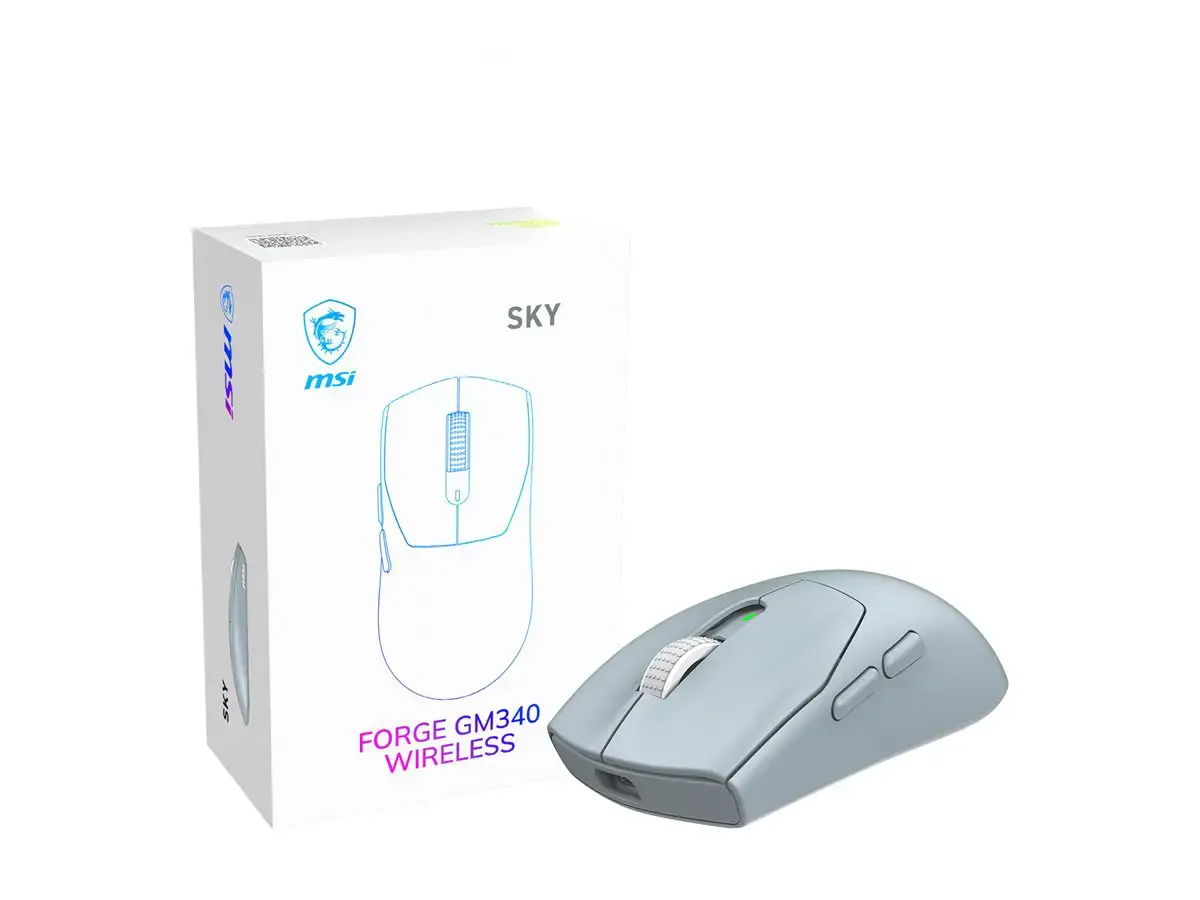 MSI Gaming Mouse | FORGE GM340 WIRELESS | Wireless | 2.4 GHz, Bluetooth , USB | Sky