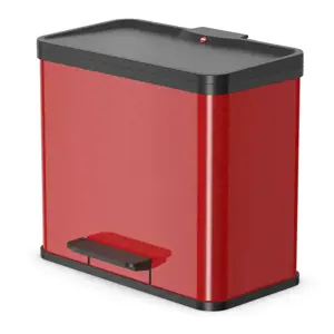 Hailo Šiukšliadėžė su pedalu Oko Duo Plus, raudona, 17l+9l, L dydžio