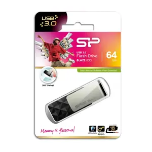 SILICONPOW SP064GBUF3B30V1K Silicon Power atmintinė USB Blaze B30 64GB USB 3.0 juoda