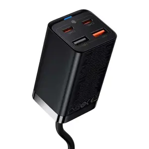 "Baseus" greitasis įkroviklis "GaN3 Pro", 2x USB-C, 2x USB, 65 W (juodas)