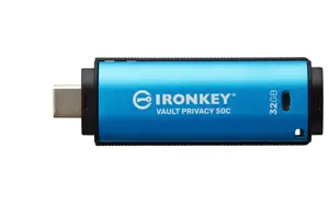 KINGSTON 32GB USB-C IronKey Vault Privacy 50C AES-256 Encrypted FIPS 197