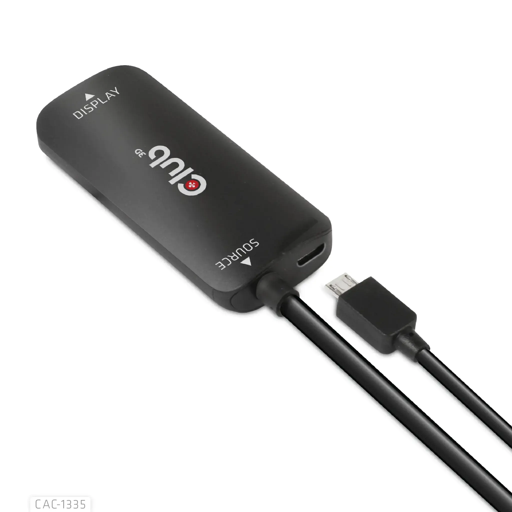 CLUB3D HDMI + Micro USB to DisplayPort™ 4K120Hz or 8K30Hz M/F Active Adapter, 1 m, HDMI + USB, DisplayPort, Male, Female