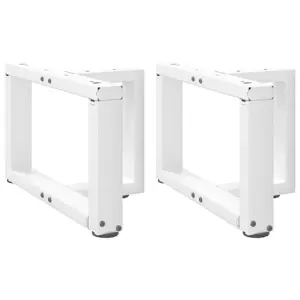 Kavos staliuko kojelės, T formos, 2 vnt., baltos, 40x25x(30-31) cm, plienas