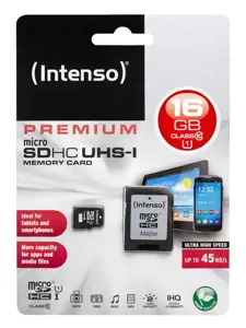 Intenso microSDHC Card 16GB Premium Class 10 UHS-I
