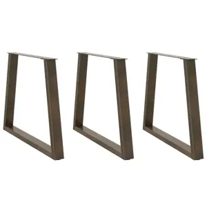 Valgomojo stalo kojelės, V formos, 3 vnt., natūralus plienas, 70x(72-73,3) cm, plienas