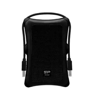 SILICON POWER Išorinis kietasis diskas Armor A30 2TB 2,5 colio USB 3.2 nuo smūgių Juoda MIL-STD 810F metodas 516.5 IV procedūra LED šviesa