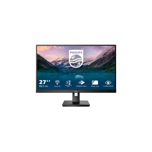 PHILIPS 27 colių 2560x1440 VA plokščias 300cd/m2 4 ms GtG 75Hz USB HUBAS Garsiakalbiai DP HDMI H/A 130 MM Pivot TCO 9 SLINE