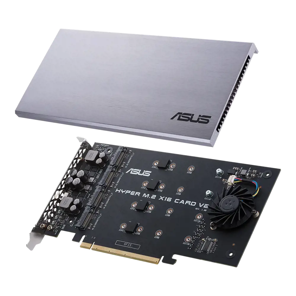 ASUS HYPER M.2 X16 CARD V2, PCIe, M.2, PCIe 3.0, 128 Gb/s, 202 mm, 13 mm
