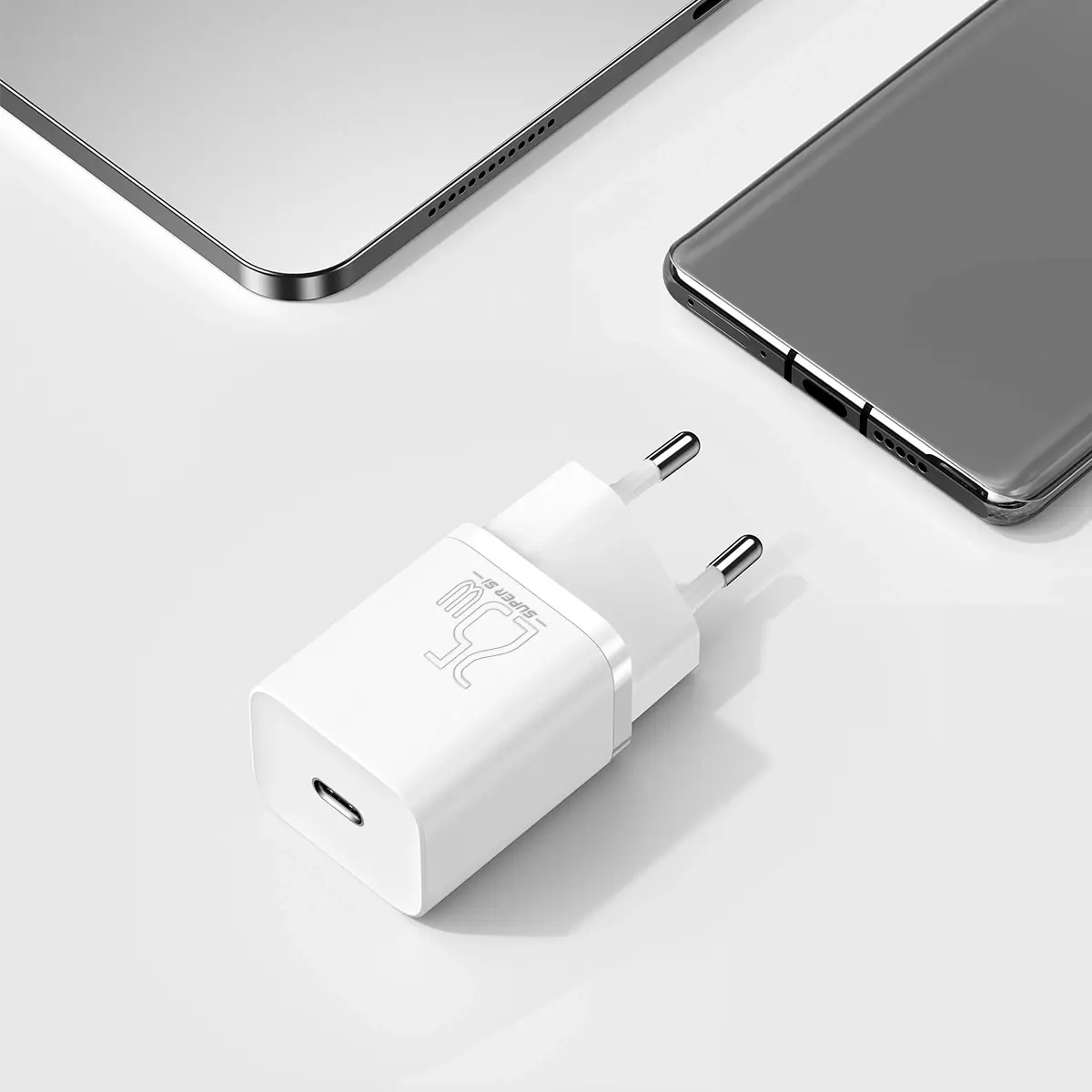 Baseus Super Si Quick Charger 1C 25W with USB-C cable for USB-C 1m (white)