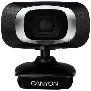 CANYON C3 720P HD internetinė kamera su USB2.0 jungtimi, 360° pasukamas apžvalgos kampas, 1.0Mega pikselių, raiška 1280*720, žiūrėjimo kampas 60°, kabelio ilgis 2.0m, juoda, 62.2x46.5x57.8mm, 0.074kg