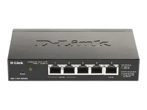 D-Link DGS-1100-05PDV2, valdomas, Gigabit Ethernet (10/100/1000), dvipusis, maitinimas per Ethernet (PoE)