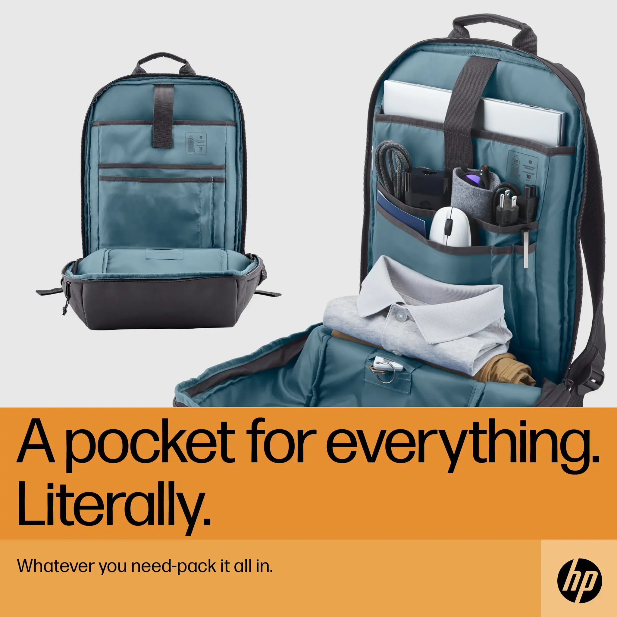 HP Travel 18 Liter 15.6 Iron Grey Laptop Backpack, 39.6 cm (15.6"), Polyester