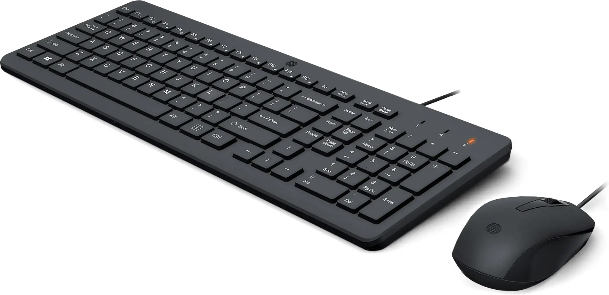 HP 150 laidinė pelė ir klaviatūra, pilno dydžio (100%), USB, membraninė, QWERTY, juoda, pelė pridedama
