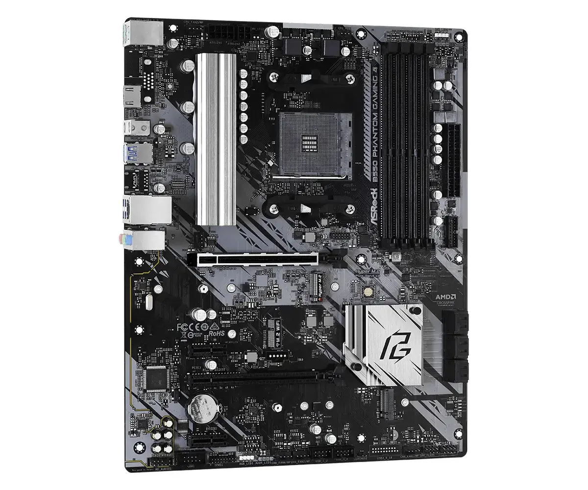 ASROCK B550 Phantom Gaming 4 ATX MB 3 kartos AMD AM4 lizdas DDR4 4733+ 1 x3.0 x16 x4.0 PCIe HDMI 7.1 CH HD 6 SATA3 8 USB 3.2 Gen1