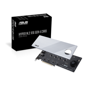 ASUS Hyper M.2 x16 Gen 4, PCIe, M.2, PCIe 4.0, sidabrinis, kompiuteris, aktyvus