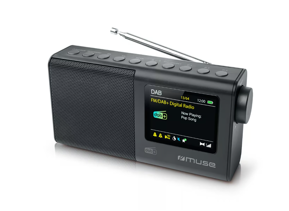Nešiojamasis radijo imtuvas "Muse" M-117 DB Nešiojamasis, juodas, FM, DAB/DAB+