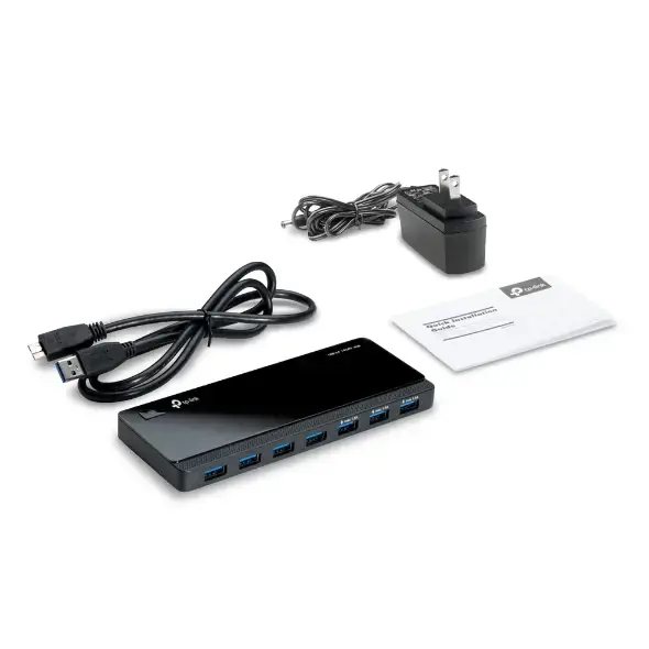 TP-Link UH700, USB 3.2 Gen 1 (3.1 Gen 1) Micro-B, USB 3.2 Gen 1 (3.1 Gen 1) Type-A, 5000 Mbps, juoda, 1 m, USB