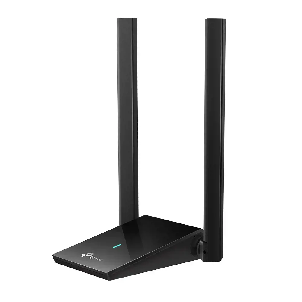 TP-Link AX1800 Dviejų antenų didelio stiprumo belaidis USB adapteris, 1800 Mbit/s, 574 Mbit/s, 1201 Mbit/s, IEEE 802.11a, IEEE 802.11ac, IEEE 802.11ax, IEEE 802.11b, IEEE 802.11g, IEEE 802.11g, IEEE 802.11n, kelių naudotojų MIMO, 16 dBm