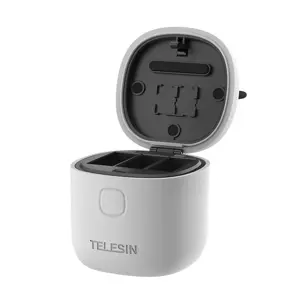 "Telesin" 3 lizdų vandeniui atsparus įkroviklis "Allin box", skirtas "GoPro Hero 9" / "Hero 10" + 2 baterijos (GP-BTR-905-GY-B)