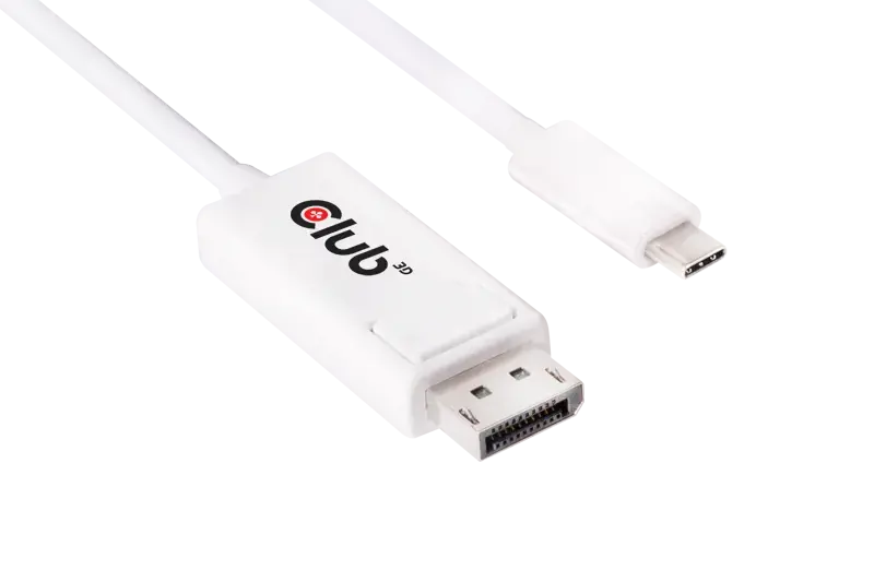CLUB3D USB 3.1 Type C Cable to DisplayPort 1.2 UHD Adapter, USB Type C, Displayport 1.2, 1.2 m, White