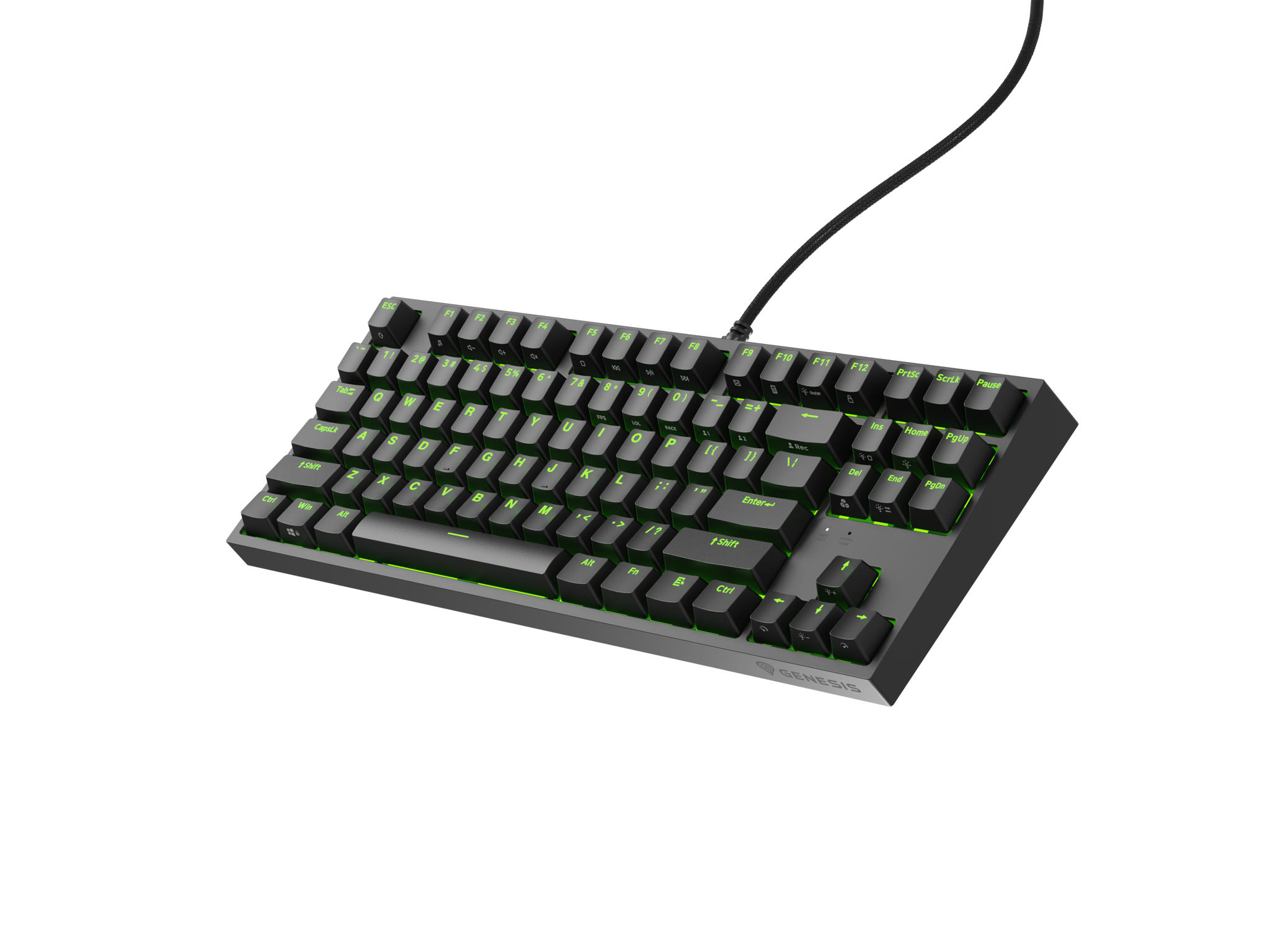 "Genesis" mechaninė žaidimų klaviatūra THOR 404 TKL RGB mechaninė žaidimų klaviatūra Laidinė JAV Gateron Yellow Pro USB Type-A 1005 g