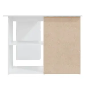 Kampinis rašomasis stalas, baltas, 145x100x76cm, mediena