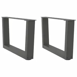 Kavos staliuko kojelės, V formos, 2 vnt., antracito spalvos, 50x(30-31,3) cm, plienas
