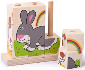 Bigjigs medinė suveriama dėlionė Gyvūnai (9 el.)