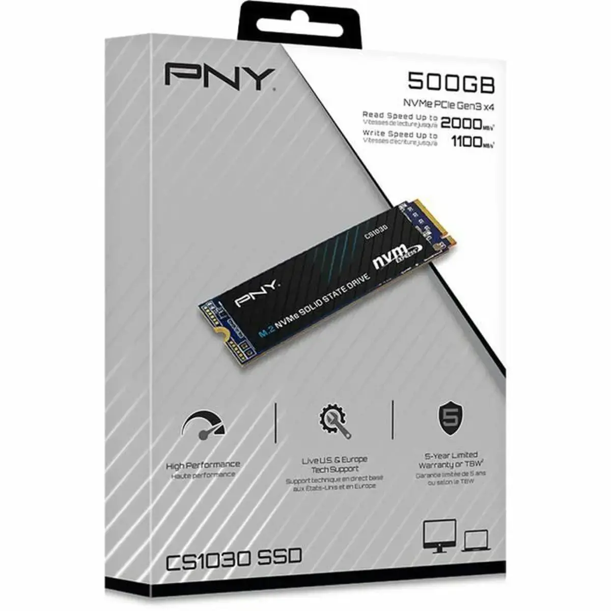 SSD diskas PNY M280CS1030-500-RB 500 GB, M.2, PCI Express 3.0