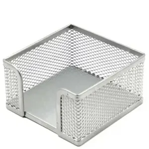 Dėžutė lapeliams Forpus, 9.5x9.5cm, sidabrinė, perforuoto metalo  1005-007