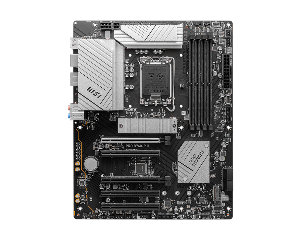 MSI PRO B760-P II, Intel, LGA 1700, Intel® Celeron®, Intel® Core™ i3, Intel® Core™ i5, Intel® Core™ i7, Intel® Pentium® Gold, 256 GB, DDR5-SDRAM, 256 GB