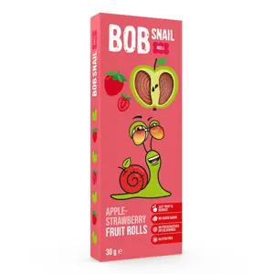 Obuolių ir braškių suktinukai BOB SNAIL, 30 g